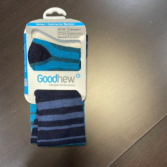 Goodhew Tempest Knee High Merino Socks - in Navy. - Picture 2 of 9